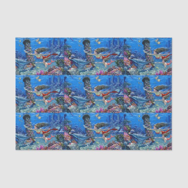 mermaid mum and baby tissue paper (Front)