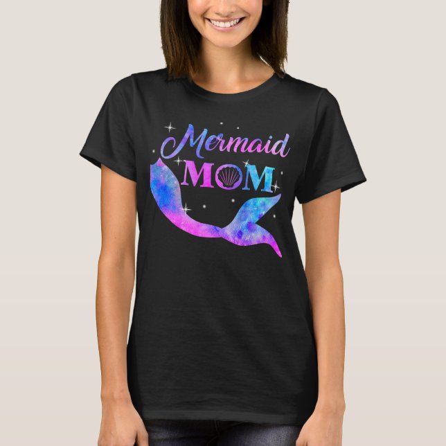 Mermaid Mum Funny Tail Mothers Day Family T-Shirt (Front)
