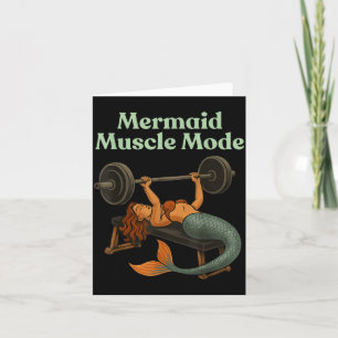 Mermaid Muscle Mode Shirt - Gym Workout Fitness Card