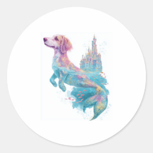 Mermaid Mutt – Underwater Fantasy Dog Classic Round Sticker
