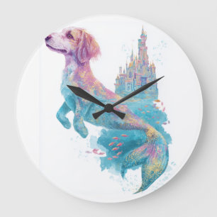 Mermaid Mutt � Underwater Fantasy Dog Large Clock
