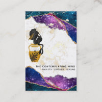 *~* Mermaid Mystic Agate Galaxy Moon Business Card