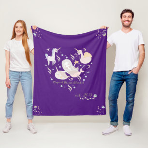 Mermaid Narwhal Dragon Unicorn Magic Dream Custom Fleece Blanket