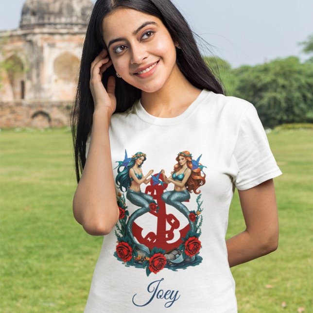 Mermaid Nautical Anchor Crest T-Shirt (Creator Uploaded)