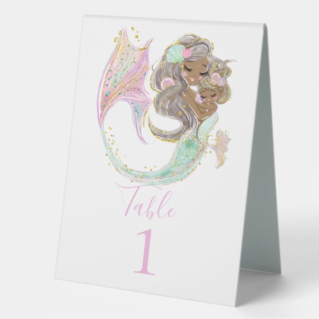 mermaid nautical table tent sign (Front)
