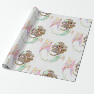 mermaid nautical wrapping paper