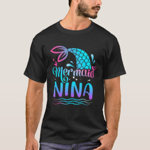 Mermaid Nina Cute Mermaid Birthday Family Matching T-Shirt