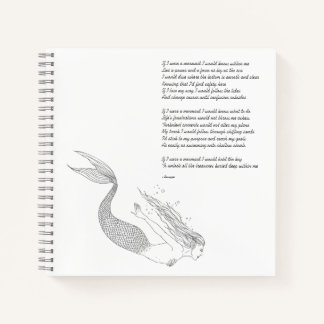Mermaid Notebook With Poem "If I Were A Mermaid"