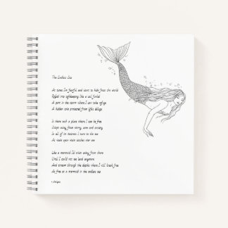 Mermaid Notebook With Poem "The Endless Sea"