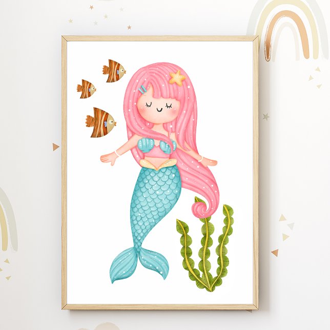 Mermaid Nursery Poster Ocean Kids Room Decor (Creator Uploaded)
