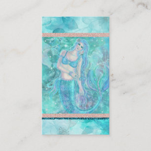 Mermaid ocean art by Renee Lavoie  Business Card