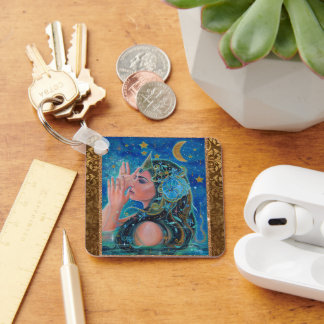 Mermaid ocean art by Renee Lavoie Key Ring