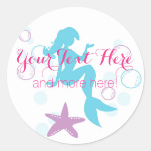 Mermaid Ocean Nautical Party Thank You Stickers