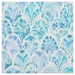 MERMAID OF BOLINAS Mystical Aqua Purple Fish Scale Fabric