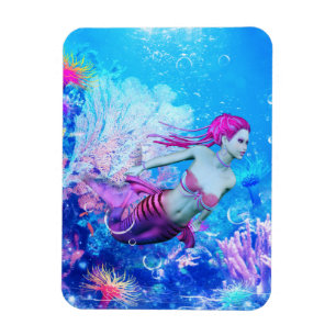 Mermaid of the Coral Veil Magnet