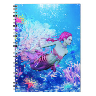 Mermaid of the Coral Veil Notebook