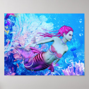 Mermaid of the Coral Veil Poster