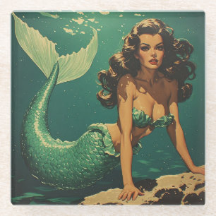 Mermaid of the Deep Glass Coaster