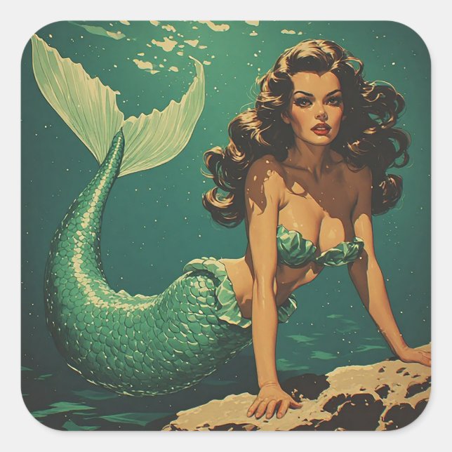 Mermaid of the Deep Square Sticker (Front)