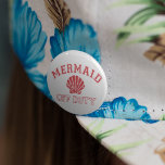 Mermaid Off Duty Distressed Vintage 6 Cm Round Badge<br><div class="desc">Identify yourself as off-duty with our cute,  summery round button. Beachy,  vintage style design features "Mermaid Off Duty" in red distressed lettering with a seashell illustration.</div>