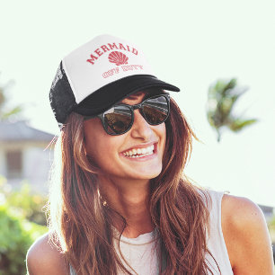 Mermaid Off Duty Distressed Vintage Trucker Hat