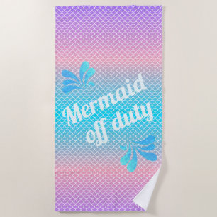 Mermaid Off Duty Gradient Scales Beach Towel