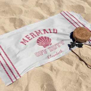 Mermaid Off Duty Personalised Beach Towel