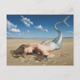 Mermaid On Beach Postcard