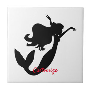 Mermaid on board black/white Thunder_Cove  Ceramic Tile