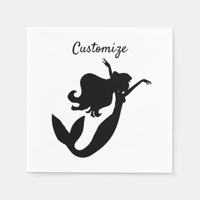 Mermaid on board silhouette Thunder_Cove Napkin (Front)
