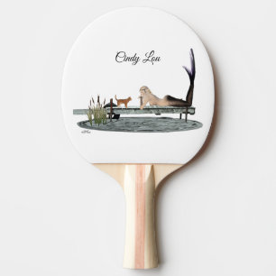 Mermaid On Boat Dock Ping Pong Paddle