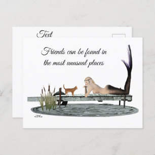 Mermaid On Boat Dock Postcard