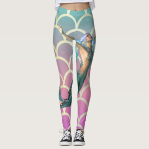 Mermaid On Ombre Mermaid Tail Scales Leggings