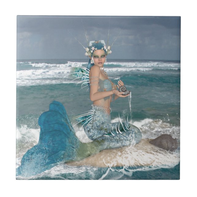 Mermaid on Rock Tile (Front)
