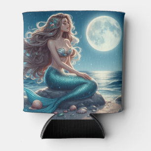 Mermaid on the beach at night can cooler