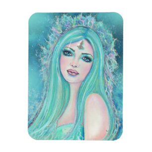 Mermaid one with the sea art by Renee Lavoie  Magnet