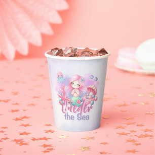 Mermaid ONEder The Sea Birthday  Paper Cups