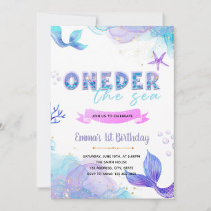 Mermaid Oneder the sea invitation