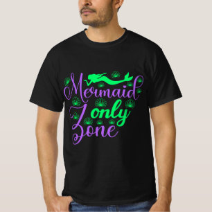 Mermaid Only Zone in Neon Green and Purple T-Shirt