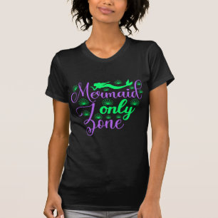 Mermaid Only Zone in Neon Green and Purple T-Shirt