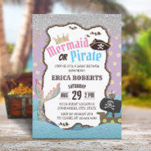 Mermaid or Pirate Purple & Gold Dots Baby Shower