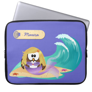mermaid owl laptop sleeve