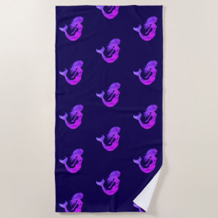 Mermaid Painting Pattern Beach Towel
