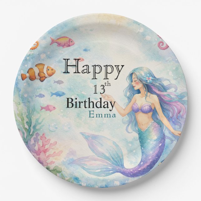 Mermaid Paper Plate (Front)