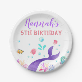 Mermaid paper plate birthday party mermaids