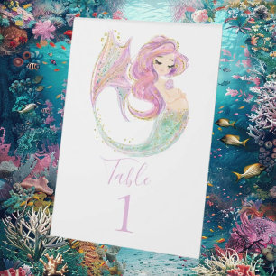 MERMAID PARTY BABY SHOWER TABLE TENT SIGN