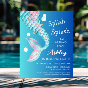 Mermaid Party   Birthday Invitation