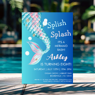 Mermaid Party   Birthday Invitation
