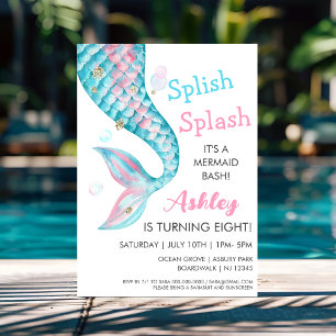 Mermaid Party   Birthday Invitation