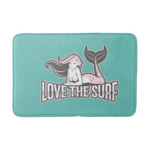 mermaid party Blue Bath Mat
